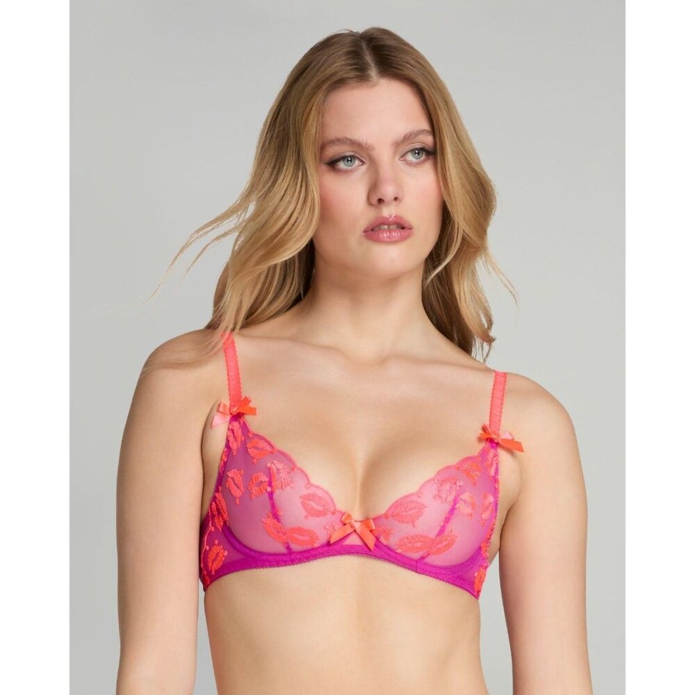 Agent Provocateur Ottiliee Magenta Neon Orange Bra 34D
